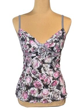 VTG Y2K Hanky Panky Floral Lace Babydoll Cami Top Sz M Coquette Fairy Grunge